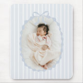 Blue Stripes Bow Frame Custom Photo Mousepad (Vorne)