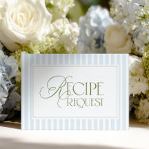 Blue Stripes Bridal Shower Enclosure Card