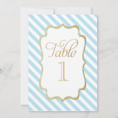 Blue Stripes Carousel Gevor Sign Einladung (Rückseite)