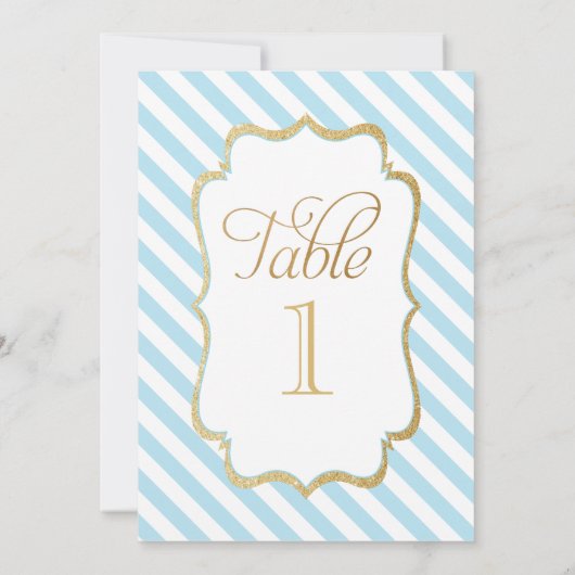 Blue Stripes Carousel Gevor Sign Einladung (Rückseite)