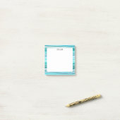 Blue Stripes CUSTOM Chic Monogram Personalisiert Post-it Klebezettel (Auf Schreibtisch)