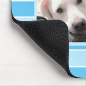 Blue Stripes Custom Initial One Foto Niedlich Dog Mousepad (Ecke)