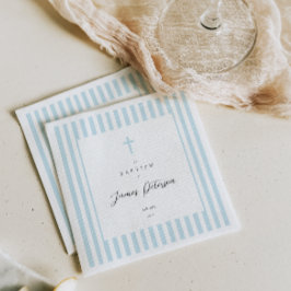 Blue Stripes Elegantes Taufpapier Napkin Serviette