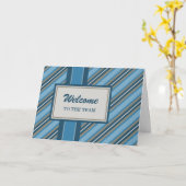 Blue Stripes Employee Welcome Card Karte (Gelbe Blume)