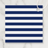Blue Stripes Gold Anchor Classic Wedding Geschenkanhänger (Rückseite)