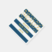 Blue Stripes Gold Confetti Happy Neapel Serviette (Ecke)