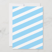 Blue Stripes Gold Little Pumpkin Fall Baby Dusche Einladung (Rückseite)