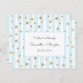 Blue Stripes Gold Stars Kinderduschberatung Karten (Vorne/Hinten)