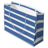 Blue Stripes  Große Geschenktüte (Rückseite Schrägansicht)