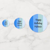 Blue Stripes Happy Birthday Konfetti (Vorderseiten)