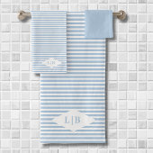 Blue Stripes Initial Badetuch Set