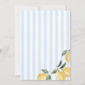 Blue Stripes Lemon Bridal Shower Invitation Einladung (Rückseite)