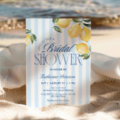 Blue Stripes Lemon Bridal Shower Invitation Einladung