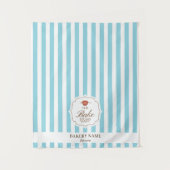 Blue Stripes Logo Table Pop Up Shop Vendor Runner Wandteppich (Vorderseite)
