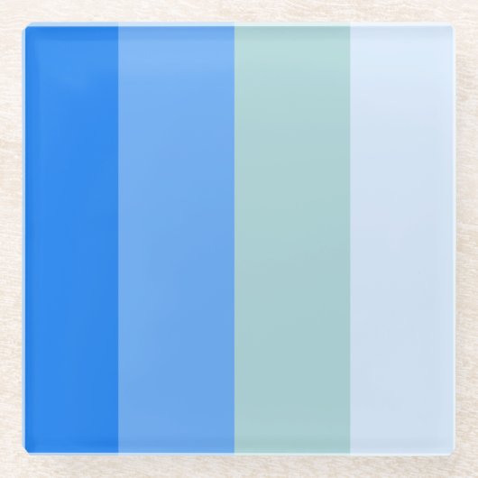 Blue Stripes Maritime Glasuntersetzer (Vorderseite)