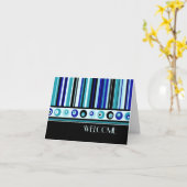 Blue Stripes Mitarbeiter Willkommen auf der Teamka Karte (Gelbe Blume)