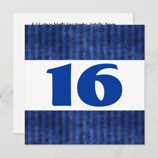 Blue Stripes Modern W864 Einladung (Vorne/Hinten)