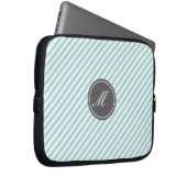 Blue Stripes Monogram Laptop Sleeve (Vorne Rechts)
