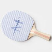 Blue Stripes Monogram Name Tischtennis Schläger (Seitenansicht)