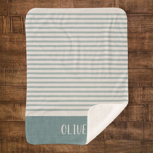 Blue Stripes Name Monogram | Bauernhof Sherpadecke