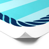 Blue Stripes Nautic Geburtstagszeichen Poster (Ecke)
