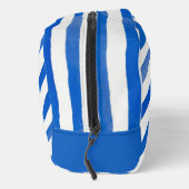 Blue Stripes on White and Text Waschbeutel (Rechts)