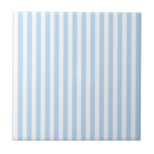 Blue Stripes Pattern Minimal Modern Summer Fliese (Vorderseite)