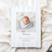 Blue Stripes Photo Birth Announcement Ankündigung