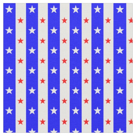 Blue Stripes Red White Stars Stoff (Nahaufnahme)