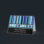 Blue Stripes Son Birthday Karte<br><div class="desc">Geburtstagskarte für Sohn mit blauem Streifen Muster und nachdenklichem Vers.</div>