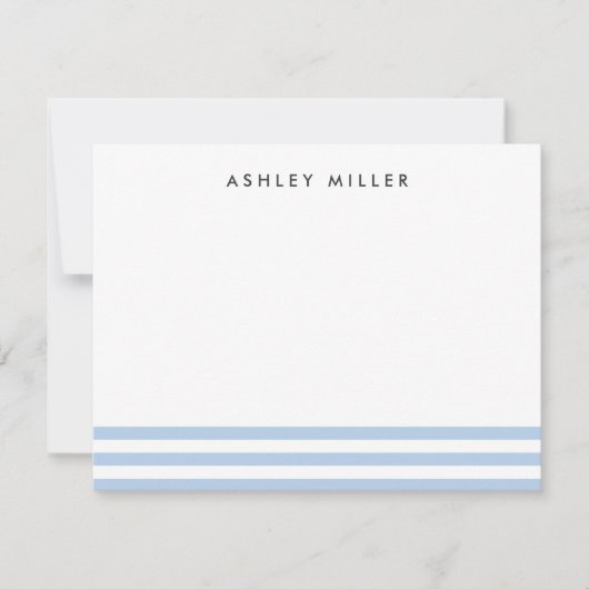 Blue Stripes Stationery Personalisiert Einladungs- Einladung (Vorderseite)