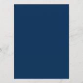 Blue Stripes und Gold Hochzeitsmenü Menükarte (Rückseite)