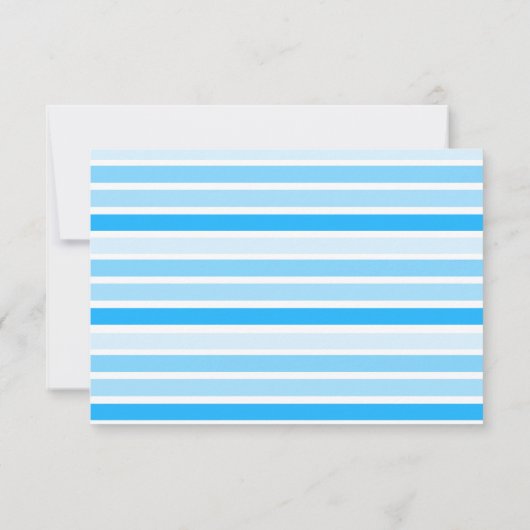 Blue Stripes Wedding RSVP Karte (Rückseite)