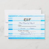 Blue Stripes Wedding RSVP Karte (Vorderseite)