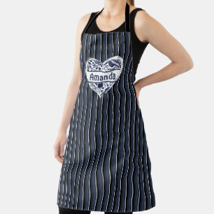 Blue Striping Custom Schürze, Herz, Cook Bake GRIL Schürze