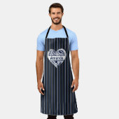 Blue Striping Custom Schürze, Herz, Cook Bake GRIL Schürze (Getragen)