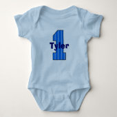 Blue Striping First Birthday Boy Shirt (Vorderseite)