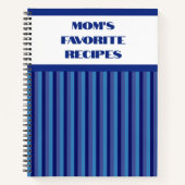 Blue Striping Spiral Rezept Notebook Notizblock (Vorderseite)