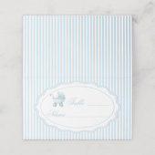 Blue Stroller Baby Boy Shower Table Numbers Platzkarte (Außenseite Aufgefaltet)