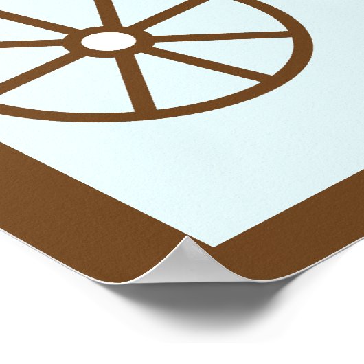 Blue Stroller Baby Duschzeichen Poster (Ecke)