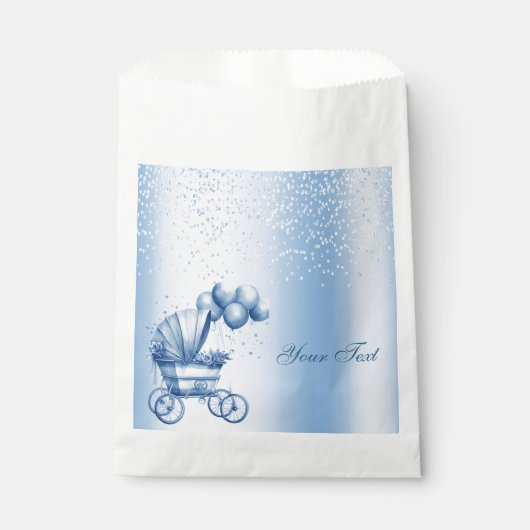 Blue Stroller Favor Bag Geschenktütchen (Vorderseite)