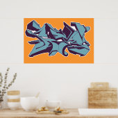 Blue STYLE Graffiti Poster (Küche)