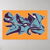 Blue STYLE Graffiti Poster (Vorne)