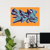 Blue STYLE Graffiti Poster (Heimbüro)