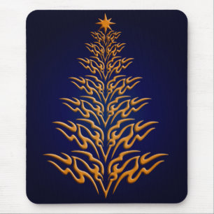 Blue Stylish Christmas Tree Mouse Pad Mousepad