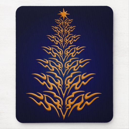 Blue Stylish Christmas Tree Mouse Pad Mousepad (Vorne)