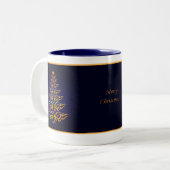 Blue Stylish Christmas Tree Tasse (Vorderseite Links)