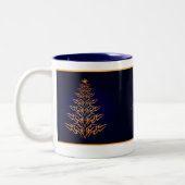 Blue Stylish Christmas Tree Tasse (Links)