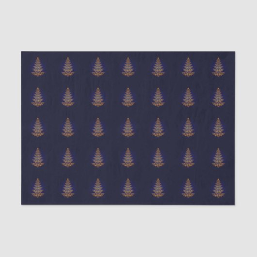 Blue Stylish Christmas Tree Tissue Paper Seidenpapier (Vorderseite)
