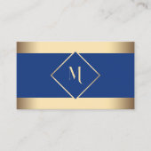 Blue Stylish Gold Frame Modern Visitenkarte (Vorderseite)
